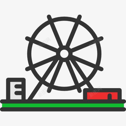 游乐园图标png_新图网 https://ixintu.com 公平 商业 大轮 建筑 建筑与城市 游乐园 游乐场 费里斯轮