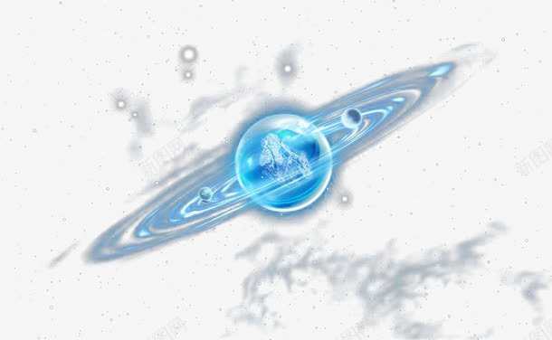蓝色星际行星png免抠素材_新图网 https://ixintu.com 星系 星际云 蓝色 行星 银河星系 银河系