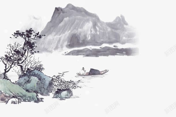 中国风元素山峰树木png免抠素材_新图网 https://ixintu.com 元素 国风 山峰 树木