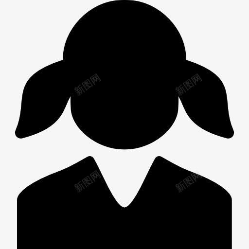 女孩有两个马尾图标png_新图网 https://ixintu.com 人 女人 女孩 女性 年轻女性 马尾 马尾辫