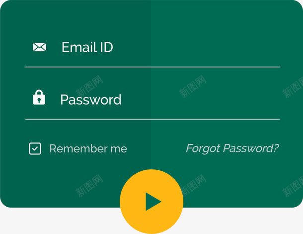 墨绿色用户登陆界面png免抠素材_新图网 https://ixintu.com ui设计 用户登陆 登陆界面 矢量素材 网页设计