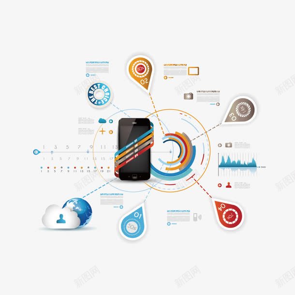 ppt手机信息图图标png_新图网 https://ixintu.com ppt图标 ppt素材 分析图 手机 数据图