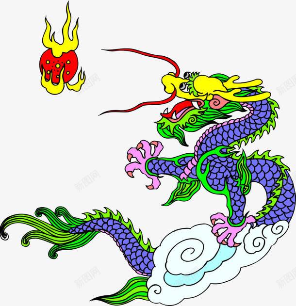 东方神龙png免抠素材_新图网 https://ixintu.com 东方龙 中国风 中国龙 传说 神话 蓝色 龙