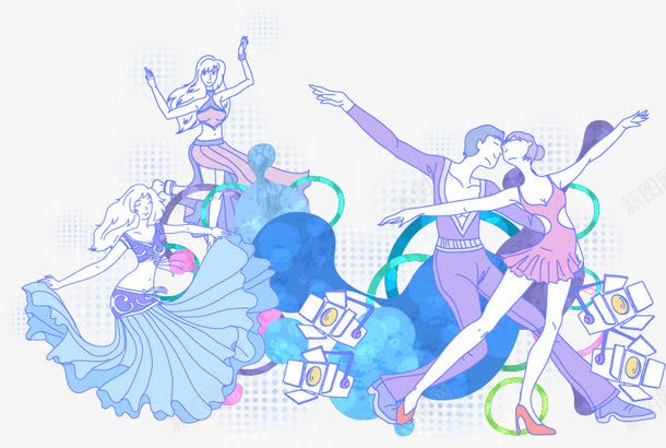 舞蹈音乐底纹png免抠素材_新图网 https://ixintu.com 底纹 舞蹈 音乐