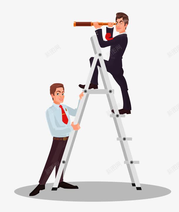 观察png免抠素材_新图网 https://ixintu.com PNG免扣图下载 望远镜 楼梯 男性 装饰 阶梯