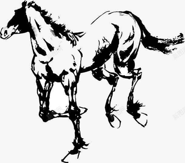 水墨风奔驰的骏马png免抠素材_新图网 https://ixintu.com 水墨 装饰 马匹 骏马