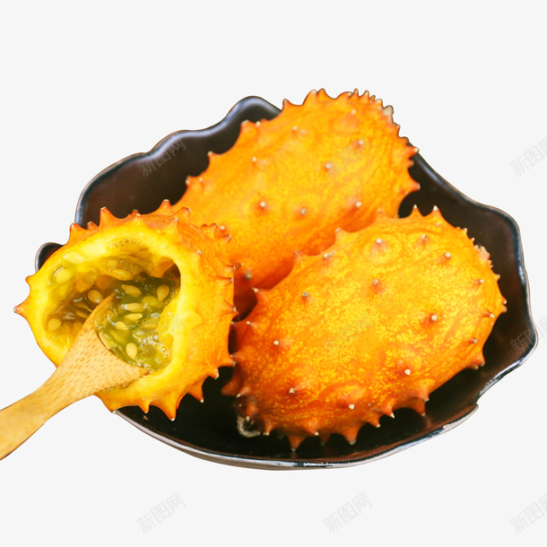 熟透的刺角瓜png免抠素材_新图网 https://ixintu.com 成熟 新鲜水果 水果 香甜 黄色