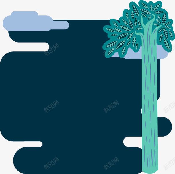 黑色几何形状绿色小树图案png免抠素材_新图网 https://ixintu.com 几何形状 绿色小树图案 黑色