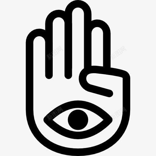 手掌一眼在手印姿势图标png_新图网 https://ixintu.com 一 位置 姿态 手 手印 标志 棕榈 眼 符号