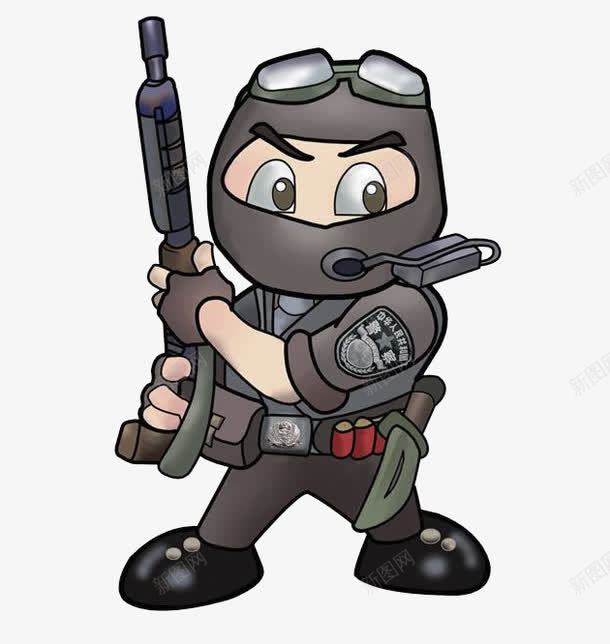 全面武装的特警png免抠素材_新图网 https://ixintu.com 全面武装 卡通 武装 特警