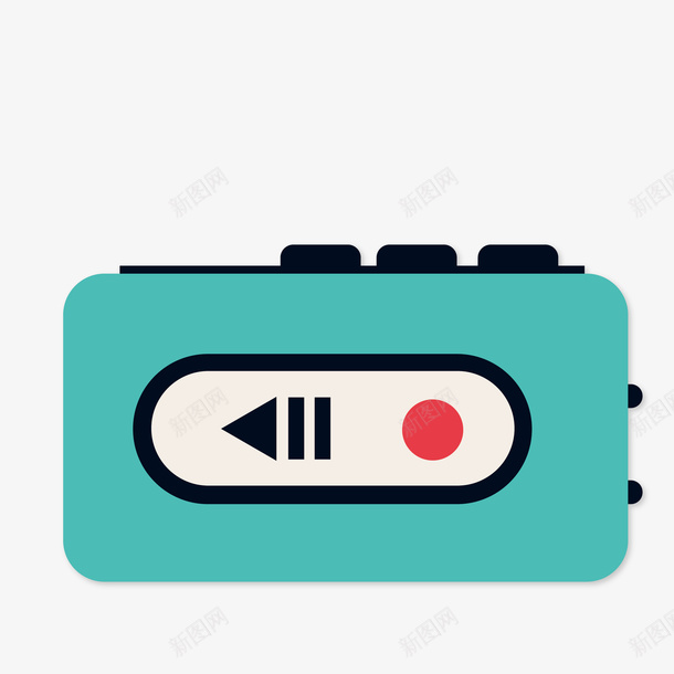 卡通绿色收音机简图png免抠素材_新图网 https://ixintu.com 卡通 学生用品 录音机 按键 收音机 简图 绿色收音机