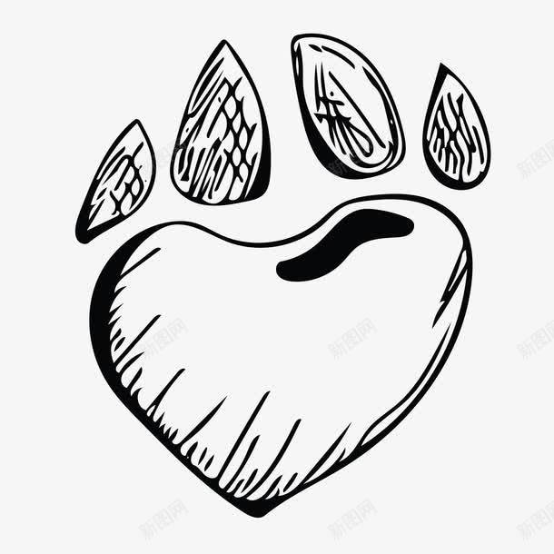 动物脚印png免抠素材_新图网 https://ixintu.com 标签边框 简笔画 脚印 边框 黑色线条