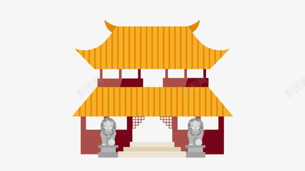 城楼png免抠素材_新图网 https://ixintu.com 古建筑城楼 城楼 矢量城楼