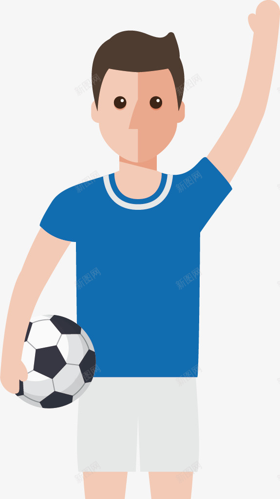 拿足球的男生矢量图ai免抠素材_新图网 https://ixintu.com 人物 力量 卡通手绘 强壮 男生 足球 矢量图