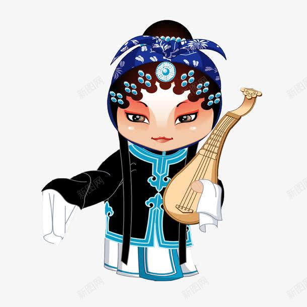 卡通京剧人物png免抠素材_新图网 https://ixintu.com 京剧人物 琵琶 青衣