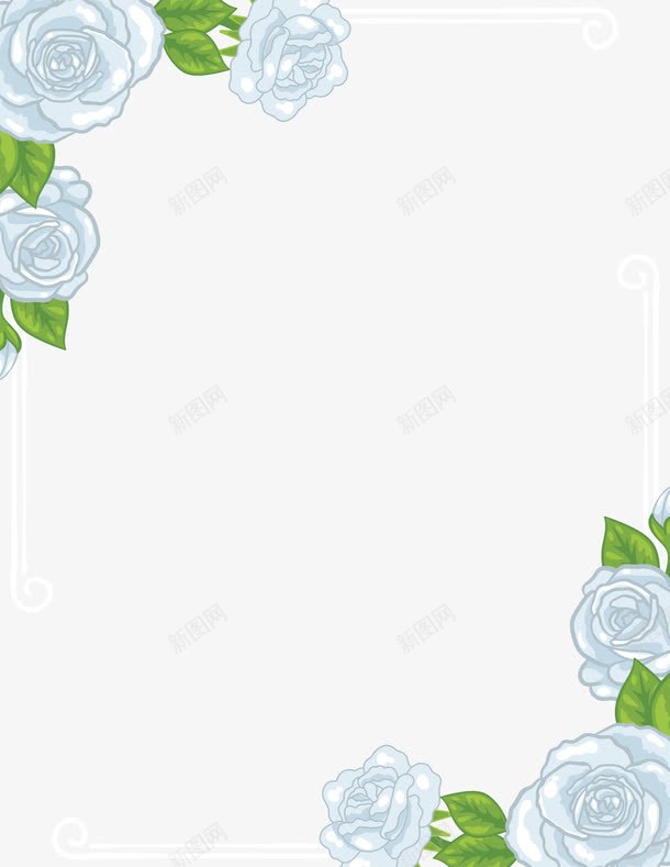 白玫瑰png免抠素材_新图网 https://ixintu.com 手绘 花边 装饰 鲜花