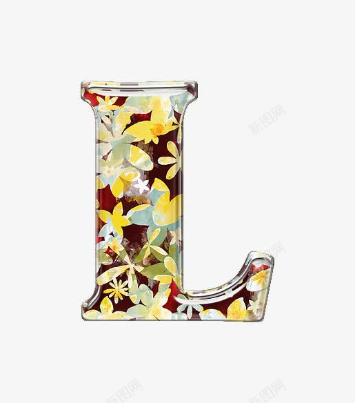 小黄花字母lpng免抠素材_新图网 https://ixintu.com 创意数字 小黄花字母数字 立体
