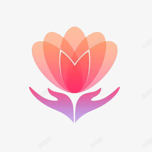 暖色渐变手捧花美甲图标png_新图网 https://ixintu.com 卡通手绘 手部 美甲图标 花朵 装饰 设计图标