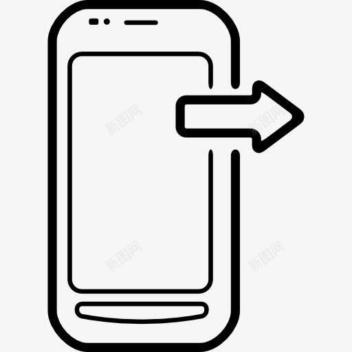 手机有一个向右箭头图标png_新图网 https://ixintu.com 右 工具 工具和器具 手机 指着手机 符号 箭头