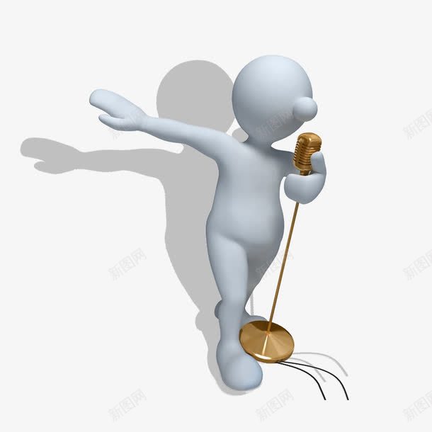 3D小人psd免抠素材_新图网 https://ixintu.com 3D 3D小人 唱歌的小人 电子商务 白色小人