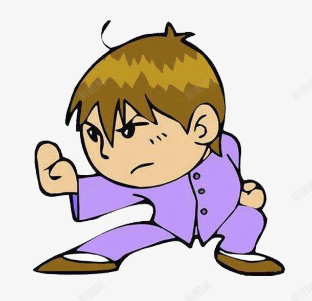 打太极的男孩png免抠素材_新图网 https://ixintu.com 卡通 卡通太极拳 太极 太极小人 打太极 男孩 紫色