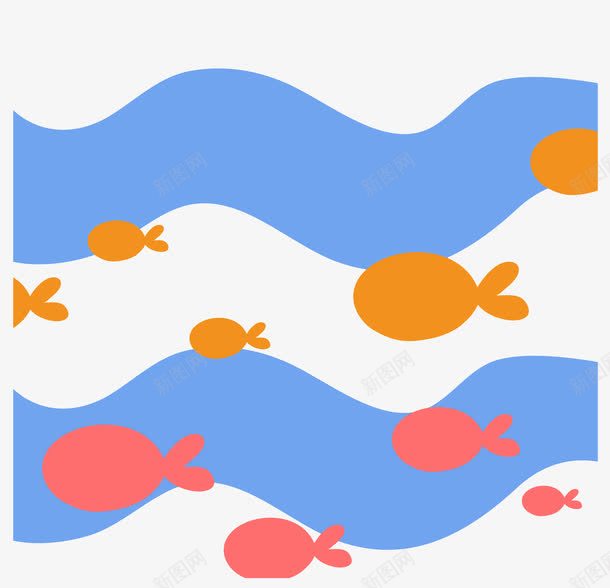 手绘卡通小鱼png免抠素材_新图网 https://ixintu.com 小鱼 手绘 手绘小鱼 手绘西河柳素材 河流