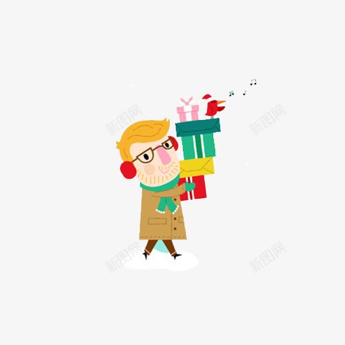 圣诞节扁平小人png免抠素材_新图网 https://ixintu.com 圣诞礼物 圣诞节 小人 礼物