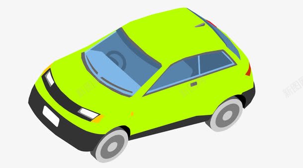 绿色小汽车png免抠素材_新图网 https://ixintu.com 出租车 卡通 汽车 汽车租车 租车 绿色 货车 越野车 车 车子 轿车