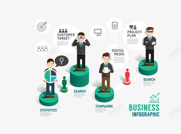 人物png免抠素材_新图网 https://ixintu.com 商务信息 矢量人物 矢量边框 站台