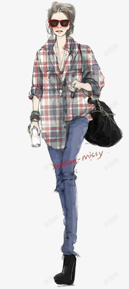 时尚女孩穿衣搭配png免抠素材_新图网 https://ixintu.com 休闲 时尚女孩 穿衣搭配