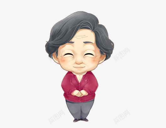 卡通手绘老奶奶png免抠素材_新图网 https://ixintu.com 卡通 手绘 老奶奶 老婆婆卡通