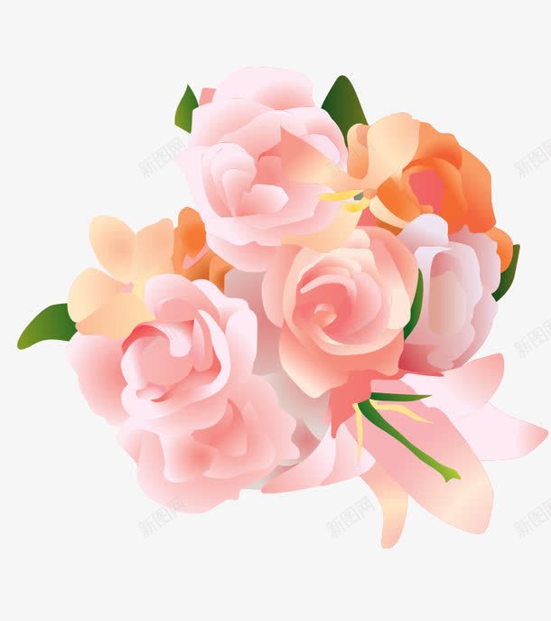 粉色浪漫捧花png免抠素材_新图网 https://ixintu.com 卡通 捧花 浪漫粉色 矢量鲜花 粉色 粉色浪漫 花朵 鲜花