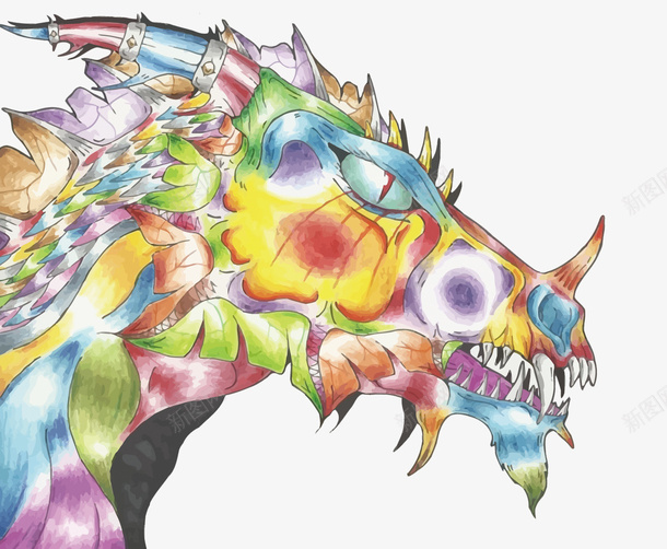 彩色龙矢量图eps免抠素材_新图网 https://ixintu.com 卡通手绘 彩绘 矢量龙 魔幻 龙 龙PNG矢量图 龙免扣PNG图 矢量图
