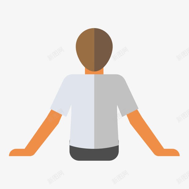 扁平化人物背面矢量图ai免抠素材_新图网 https://ixintu.com 扁平人物背面 白色 装饰图案 矢量图