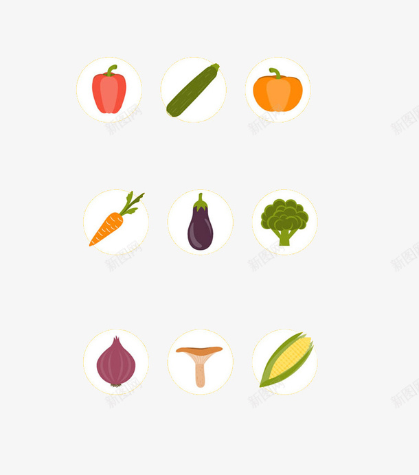 蔬菜图标psd免抠素材_新图网 https://ixintu.com 卡通 图标 蔬菜