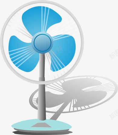 电风扇png免抠素材_新图网 https://ixintu.com 手绘电风扇 电风扇 蓝色风扇