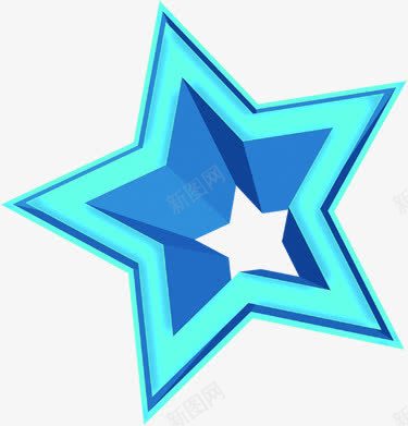 蓝色效果五角星立体png免抠素材_新图网 https://ixintu.com 五角星 效果 立体 蓝色