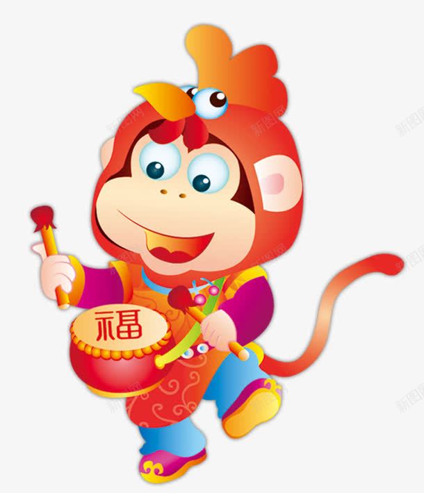 卡通儿童头戴小鸡帽饰打鼓png免抠素材_新图网 https://ixintu.com 儿童 卡通 小鸡帽子 打鼓
