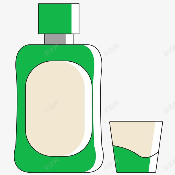 绿色漱口杯漱口水png免抠素材_新图网 https://ixintu.com 卫生 口腔 漱口杯 漱口水 绿色