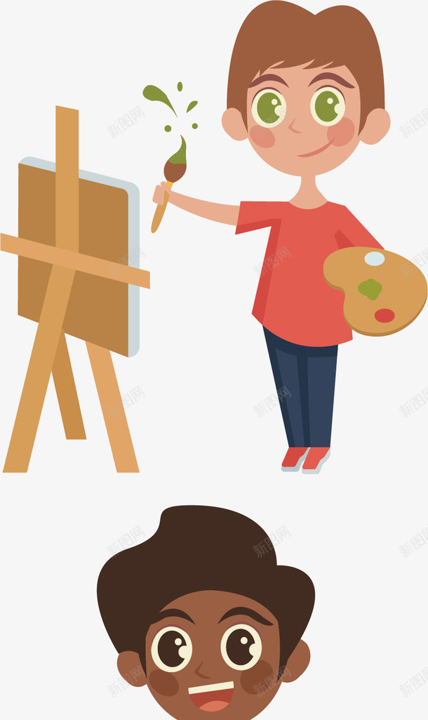 画画儿童孩子矢量图ai免抠素材_新图网 https://ixintu.com 儿童素材 可爱 孩子元素 画画矢量 矢量图