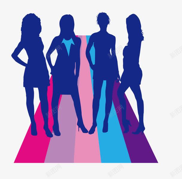 跳舞女孩剪影矢量图eps免抠素材_新图网 https://ixintu.com 剪影 女孩 彩色地毯 美女 舞女 矢量图