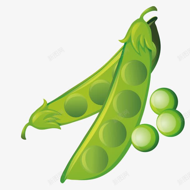 豌豆角png免抠素材_新图网 https://ixintu.com 新鲜 绿色 蔬菜 豆子