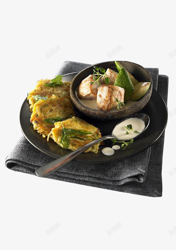 蔬菜土豆饼png免抠素材_新图网 https://ixintu.com 土豆饼 沙拉酱 美食 蔬菜