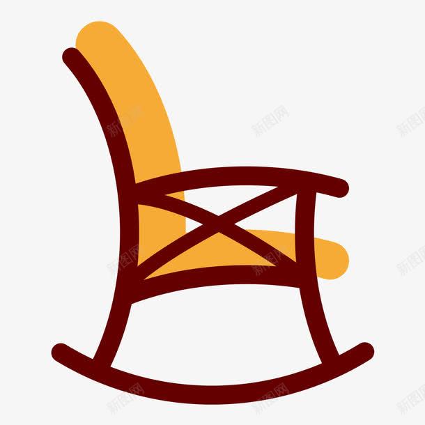 摇椅png免抠素材_新图网 https://ixintu.com 扁平化 摇椅 木椅 素材