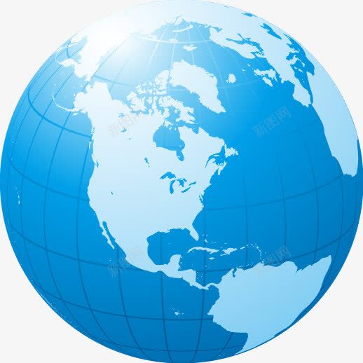 蓝色科技地球地图png免抠素材_新图网 https://ixintu.com 地图 地球 科技 蓝色