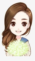 捧花大眼睛长发女学生Q图png免抠素材_新图网 https://ixintu.com Q图 大眼睛 女学生 捧花 长发
