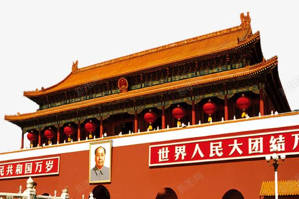 天安门图案png免抠素材_新图网 https://ixintu.com 古代牌楼 天安门 广场 红色 门楼