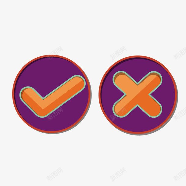 对错符号紫色质感立体png免抠素材_新图网 https://ixintu.com 对不对 对号叉号 对错 对错牌子 对错符号 打勾打叉 立体 符号 紫色 质感