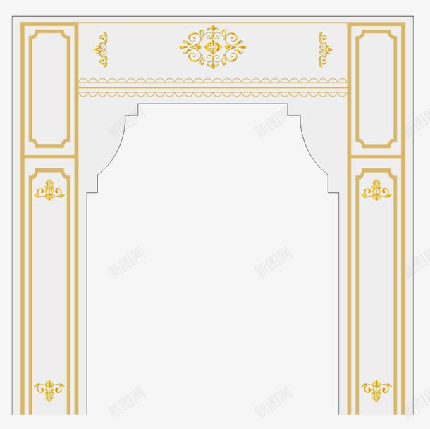 白色手绘拱门png免抠素材_新图网 https://ixintu.com 建筑门窗 手绘 手绘拱门 拱门 白色 石门 纹饰 线条