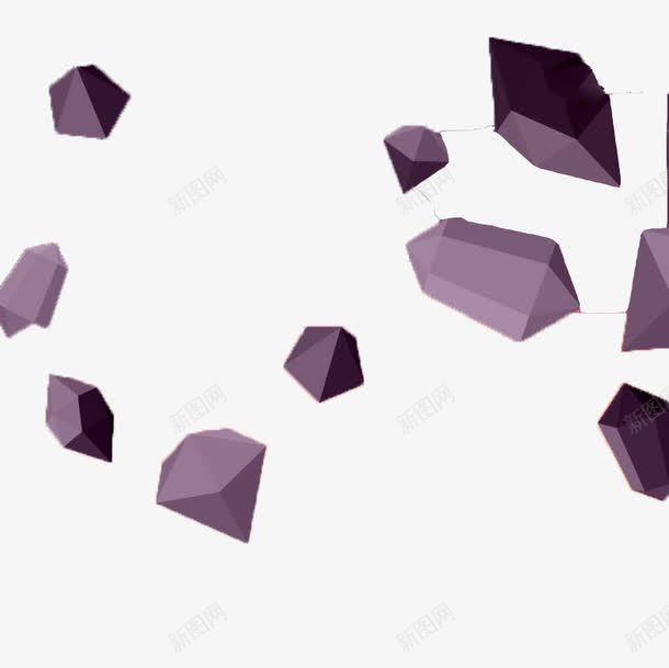 精美几何多面体背景png免抠素材_新图网 https://ixintu.com 免费png 免费png图片 免费矢量 几何 抽象 晶石 紫色